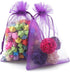 G2PLUS Purple Organza Bags 4x6 in, 100PCS Drawstring Organza Bags, Sheer Mesh Jewelry Pouches, Lavender Wedding Party Festival Gift Bag Candy Pouc...