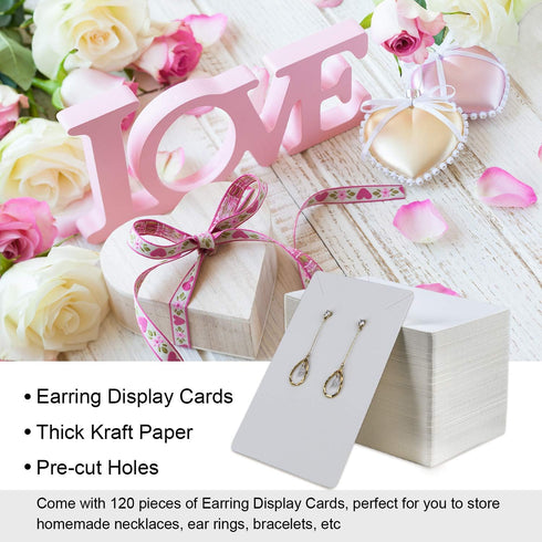 Coopay 120 Pieces Earring Necklace Display Cards Jewelry Holder Cards with 200 Earring Backs and 120 Self-Sealing Bags for Ear Pendants Necklaces ...
