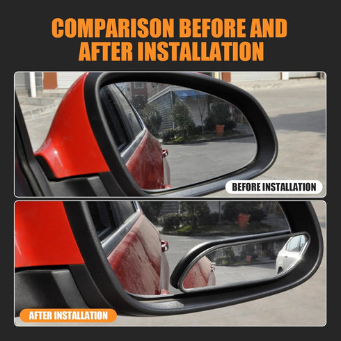 2 PCS Car Rearview Mirror Blind Spot Mirror, 5.23" x 1.18" ABS Shell Adjustable Convex Reversing Auxiliary Mirror, 3M Adhesive Backing for Easy In...