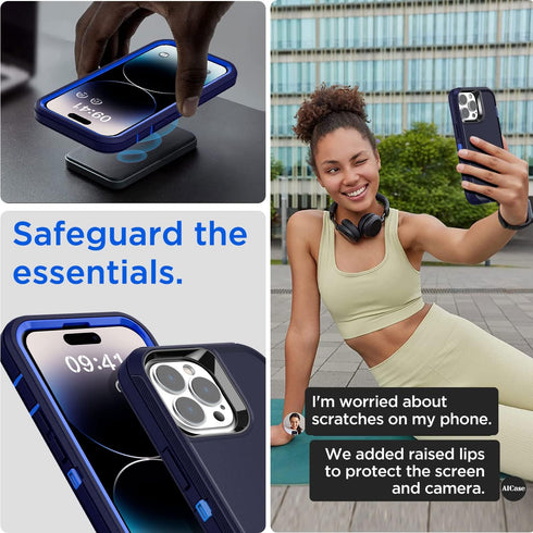 AICase for iPhone 14 Pro Max Case(6.7") with Glass Screen Protector+Magsafe Conversion Kit,Heavy Duty Drop Protection Full Body Rugged Shockproof ...