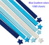 1080 Sheets Origami Star Paper Blue Strips Double Sided Lucky Star Decoration Folding Paper for DIY Hand Art Crafts, School Teaching Supplies (blu...