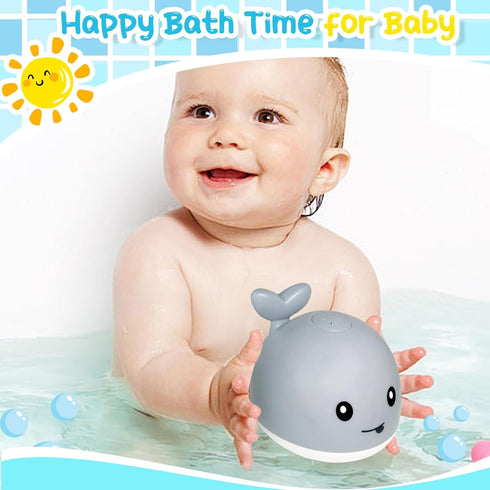 TFS TOP·FANS Baby Whale Bath Toy Infant: Light Up Fountain 6-12 Months Old Bathtub 18-24 Pool 3 4 5 7 8 9 10 15 Sprinkler Tub Water Toys Toddlers ...