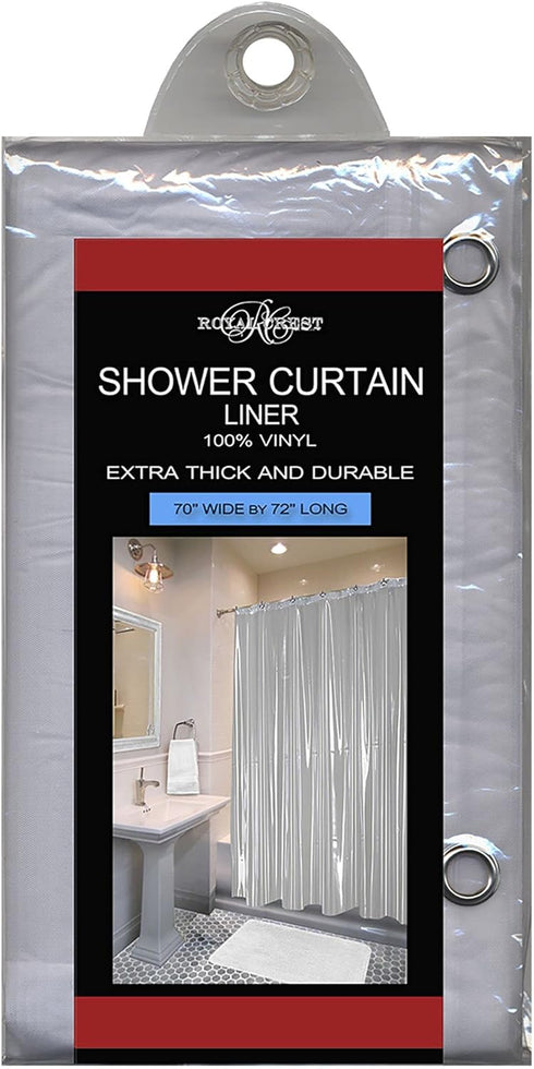 Shower Curtain Liner, Super Heavy Deluxe Vinyl (70" Wide x 72" long),Reinforced with 12 metal grommets...