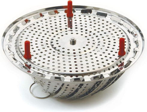 Norpro Large Vegetable Steamer with Detachable Silicone Post, Red, One Size, As Shown...