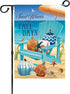 Sand Waves Fall Days White Pumpkin Beach Decorative Small Garden Flag Fall At The Beach Garden Flag Autumn Nautical Pumpkins,Blue Chair Beach Anch...