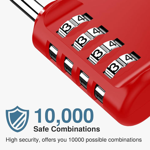 Puroma 1 Pack Combination Lock 4 Digit Locker Lock Outdoor Waterproof Padlock for School Gym Locker, Sports Locker, Fence, Toolbox, Gate, Case, Ha...