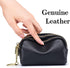 3 Zippered Genuine Leather Coin Purse Triple Capacity Change Pouch Little Travel Wallet With Key Ring for Women...