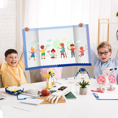 90 Pcs Science Fair Board Supplies Include 72 Trim Scalloped Bulletin Board Borders 18 Presentation Board Subtitles for Classroom Office Display B...