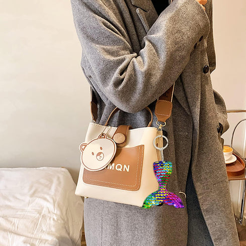 Honbay 6PCS Glitter Reversible Sequins Mermaid Tails Keychains Party Favors for Mermaid Themed Party...