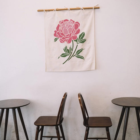 8pcs Peony Wall Stencils for Painting 11.7x8.3" Tile Stencil Set Reusable Plastic Wall Stencils Template for Painting on Wood Wall Furniture Floor...