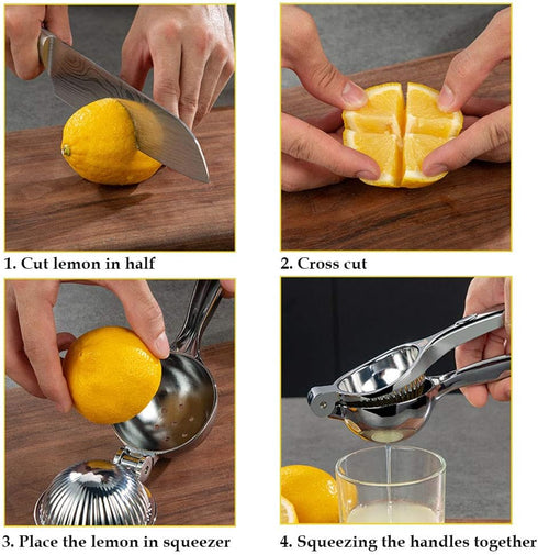 Lemon Squeezer, Lemon Squeezer Juicer, Citrus Juicer Handheld, Metal Lemon Hand Press, Lime Squeezer Bar Tool, Manual Citrus Press w/Stainless Ste...