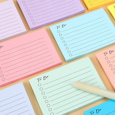 EOOUT 15 Pack Lined Sticky Notes, 3"x4", 750 Sheets, to Do List Notepad, Sticky Notes with Lines,15 Colors, Square Sticky Notes for Office, Meetin...