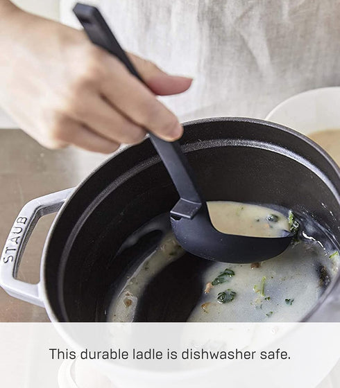 Yamazaki Home Tower Silicone Ladle - Ladle - Silicone, Black...
