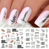 12 Sheets Flower Water Transfer Nail Decals Black English Letter Leaves Stickers for Nail Flower Tulip Nail Decals Water Transfer Nail Art Supplie...