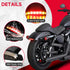 Motorcycle Chopped Rear Fender Edge LED Brake License Plate Tail Light Stop Running Light Turn Signal Lamp Compatible with Harley Sportster XL883N...