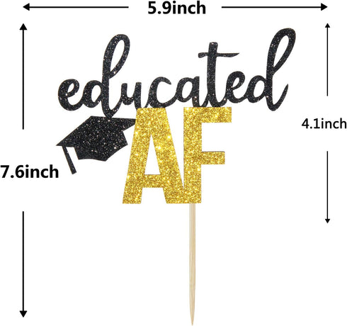 Educated AF Cake Topper for Class of 2025 Graduation High School Graduation College Grad Party Decorations...