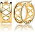 Mevecco Gold Chunky Hollow Huggie Hoop Earring 18K Gold Plated Dainty Thick Cute Hoop Earrings for Women Cubic Personalized Inlay Sleeper Handmade...