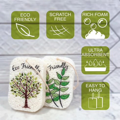 10PACK Natural Plant Based Biodegradable Eco-Friendly Cellulose Dish Sponges: Non Scratch, Multi-Purpose Kitchen,Household,Bathroom Cleaning Spong...