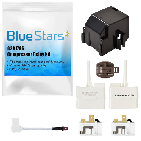 BlueStars 8201786 Compressor Relay Start Device Kit – Refrigerator Start Device, Compressor Relay Start Kit Replacement Part, Replaces 2212194 2188829 2188830 2220475 AP3885081 2216697