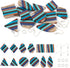 Beadthoven 52pcs Boho Wood Women Earring Making Kit, Striped Resin Wood Earrings Charms Pendants Natural Wood Cutouts Pieces Wooden Earring Blanks...