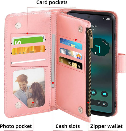 Asuwish Phone Case for Google Pixel 6A 5G 2022 Wallet Cover with Tempered Glass Screen Protector and Flower Leather Flip Credit Card Holder Stand ...