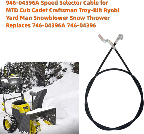 946-04396A Speed Selector Cable for MTD Cub Cadet Craftsman Troy-Bilt Ryobi Yard Man Snowblower Snow Thrower Replaces 746-04396A 746-04396 (2-Pack...