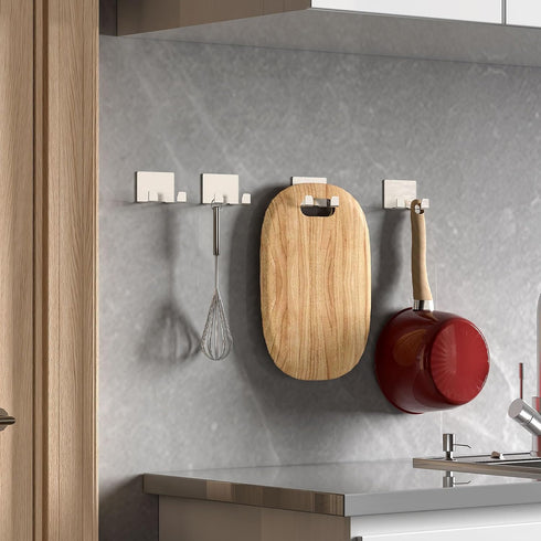 Shower Hooks Razor Holder for Shower - Ideal for Loofah, Towel, Coat - 4 Pack Stainless Steel Shower Razor Holder for Wall, Perfect as Bathroom Ho...