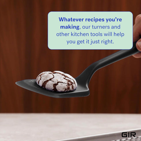 GIR Get It Right Silicone Spatula Turner - Heat-Resistant up to 425°F - Nonstick Pancake Flipper, Egg & Kitchen Tool - Mini 11 Inch - Black Silico...