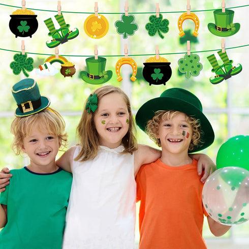 200 Pcs St Patrick's Day Shamrock Cutouts St Patrick's Day Bulletin Board Decor with 400 Shamrock Cartoon Irish Lucky Green Paper Cut Outs for St ...