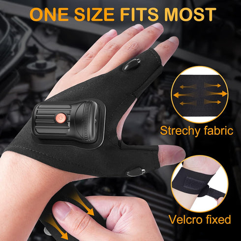 Fathers Day Gift from Daughter Son Wife, Flashlight Gloves for Men Rechargeable (2 Pcs) for Men Dad Him Husband Brother Who Have Everything, Cool ...