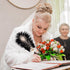 CROWN GUIDE Ostrich Feather Quill Ballpoint Pen for Wedding Guest Book Signing Reception Bridal Shower 50th Anniversary, Fancy Nikkah Pen for Brid...