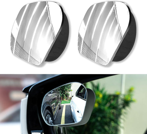 Pack-2 Car Blind Spot Mirror, Waterproof Vehicle Rearview Mirror Accessories, Universal 360 Degree Rotatable Convex Automotive Driving Assistance ...