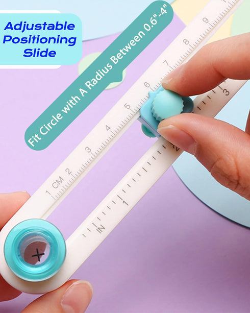 Circle Cutter Tool for Paper Crafts - Rotary Cutter Round Cutting Knife for Scrapbooking, Card Making, Art And Diy Crafts, Fits Circles with A Rad...