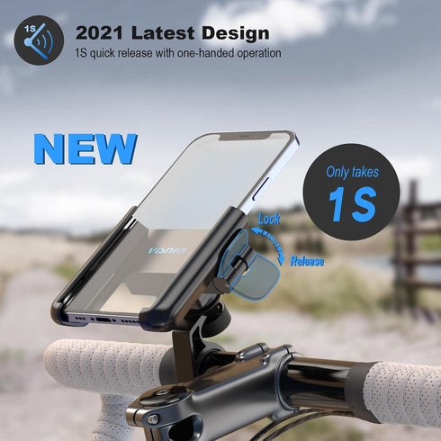 Upgraded Bike Phone Mount 360° Rotatable Universal Bicycle Motorcycle Scooter Bike Accessories Handlebar Phone Clip Holder for Any Smartphones Bet...