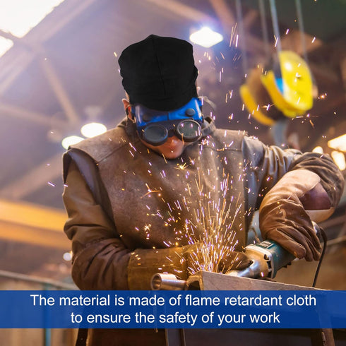 Macarrie 3 Pcs Welding Hats for Men Flame Resistant Cotton Welding Cap Mesh Inside Liner Welder Cap Low Crown for Welder Electrician Gas Station M...