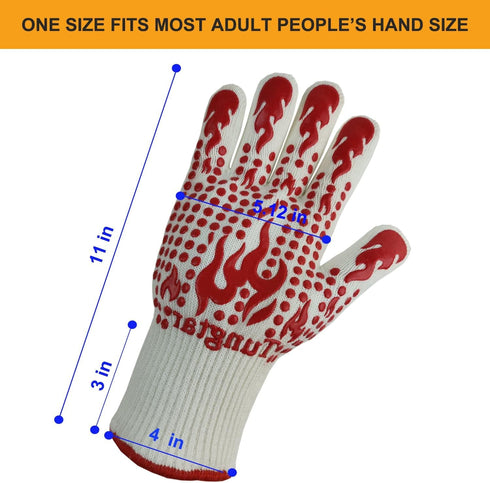 Ove Gloves mit BBQ Heat Proof Oven Mitts 11Inch 1472? guantes para caliente Grill Proof Heat for Men women BBQ Gloves bake Gift Set Cooking Gloves...