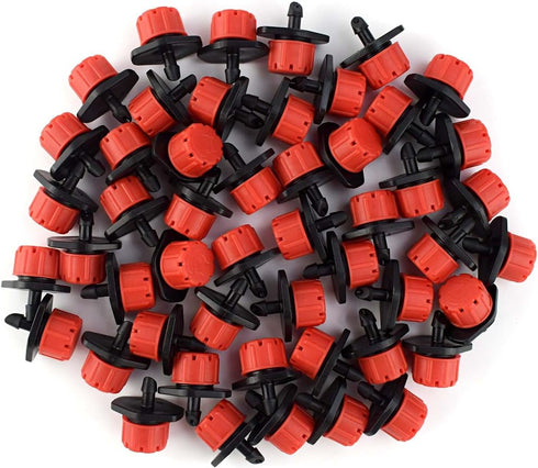 50 Pcs Adjustable Irrigation Drippers Sprinklers Watering Emitter Drip for Garden Watering System Micro Drip Anti-Clogging Emitters 360 Degree Dri...