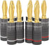 BlueRigger Banana Plugs 5 Pairs / 10 pcs (Closed Dual Screw) - 10 Pack Gold Plated Speaker Plugs Connector for Speaker Wire, Amplifier, Receiver, ...