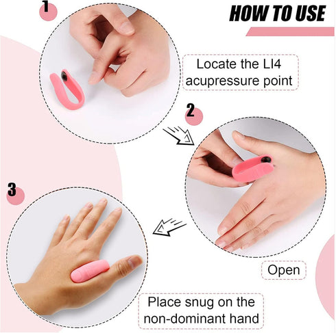 GLOGLOW 2Pcs Mouth Clips, Wearable Acupressure Hand Clip Small Plastic Meridian Massage Clip for Headache Pain Relief...