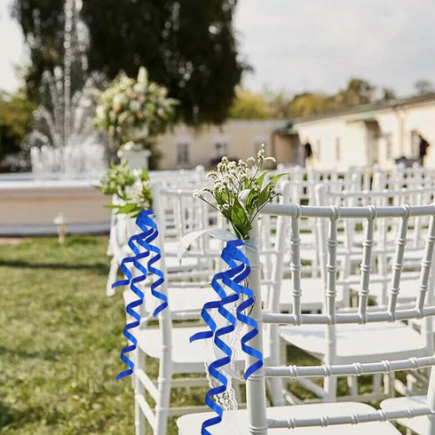 TONIFUL 2 Rolls 3/8 Inch Pearlescent Glitter Ribbon Blue, Sparkling Metallic Ribbon Roll for Christmas Halloween Valentine's Decor, DIY Crafts Wra...