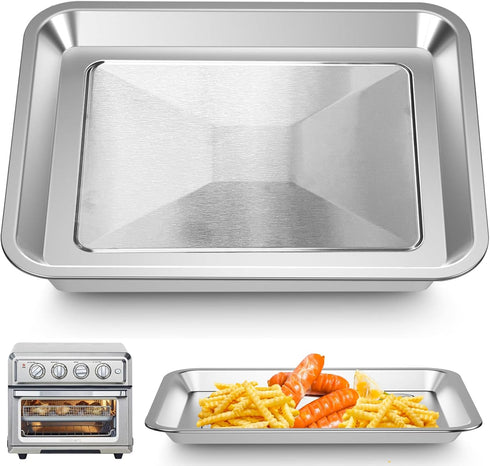 GWY Toaster Oven Tray Replacement for Cuisinart TOA-29 TOA-28 AFR-25 Toaster Air Fryer Convection Oven, Stainless Steel Pan Air Fryer Tray Replace...