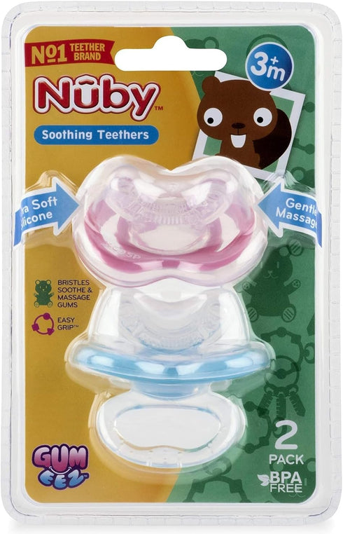 Nuby 2-Pack Gum-EEZ Pacifier Teethers, Colors May Vary...
