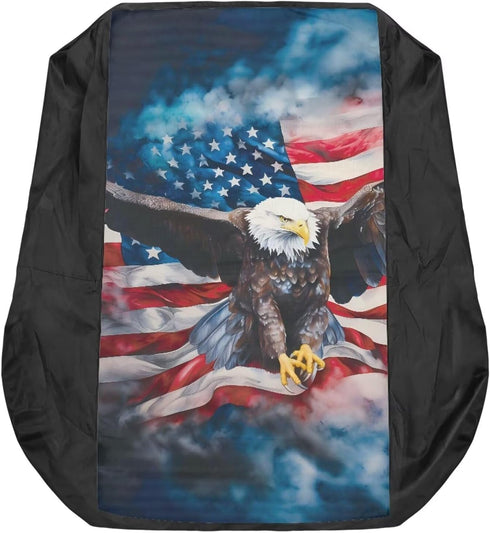 American Flag Eagle Riding Lawn Mower Seat Cover Durable Tractor Seat Cushion,Universal Lawn Tractor Cover Medium Size,Easy to Install...