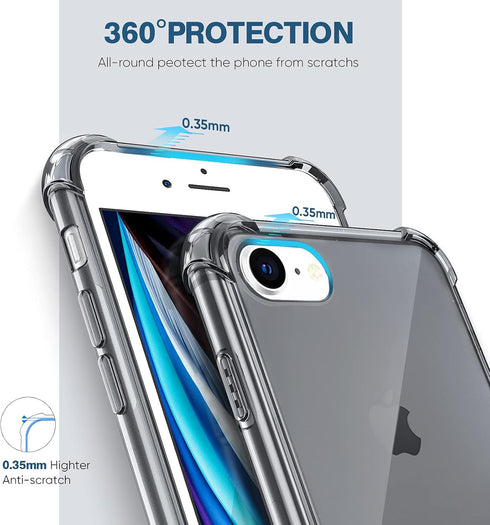 ORIbox iPhone SE 3/2 Case with 4 Corners Shockproof Protection, Black Case for iPhone 8/7, Men, Women & Kids...