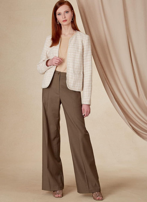Vogue Misses' Fitted Jacket and Pants Sewing Pattern Kit, Code V1830, Sizes 8-10-12-14-16, Multicolor...
