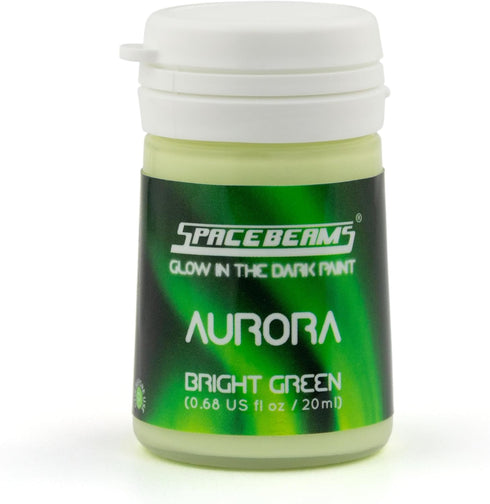 SpaceBeams Aurora Glow in the Dark Paint (0.68 Fl Oz) Bright Green Glow, Non-Toxic, Water Based...