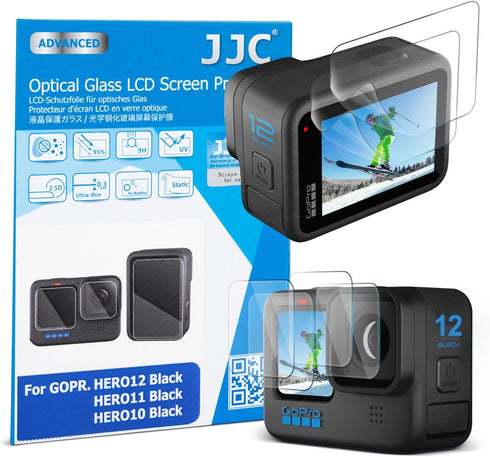 JJC 2 Pack Lens Screen Protector for GoPro HERO 12 11 10 Black Camera, 6 pcs Anti-Fingerprint Anti-Scratch Anti-Bubble - 9H Hardness 2.5D Rounded ...