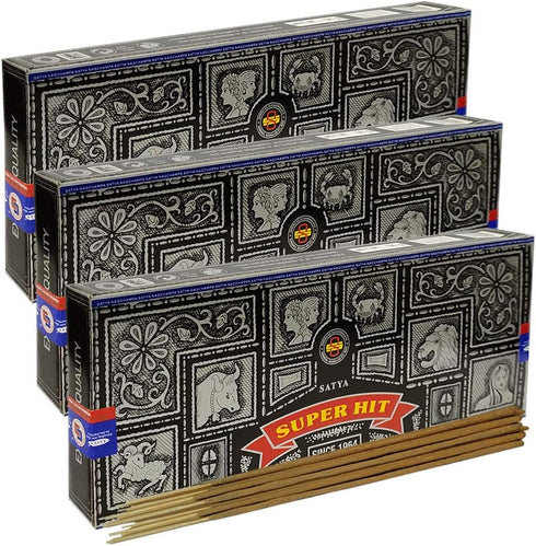 Super Hit Incense Sticks 100g and Holder Bundle - Pack of 3 (Approx 300 Sticks)...