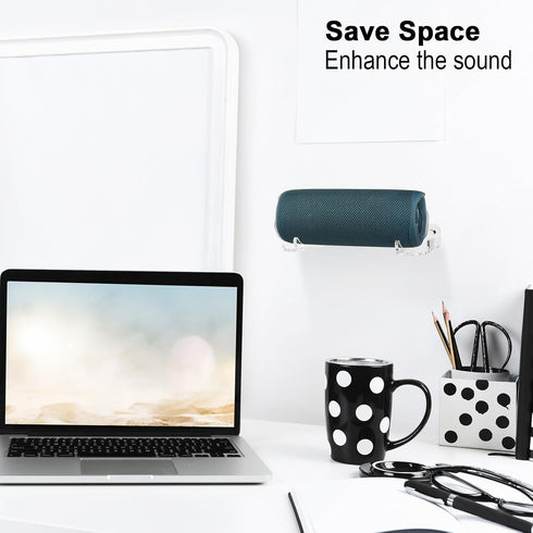 TXEsign Speaker Mount Shelf for JBL Flip 6/Flip 5/Flip 4 Portable Bluetooth Speaker-One Pack, Acrylic Speaker Holder Floating Shelf Small Wall She...