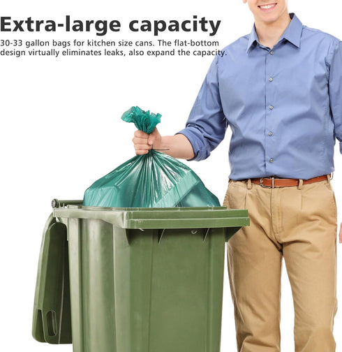 AYOTEE 30-33 Gallon Trash Bags, Large Recycling Bags 33 Gallon Trash Bag Unscented, 33"H x 37"W/1.1 Mil Thick Lawn Bags, 50% PCR Content (45 Count...